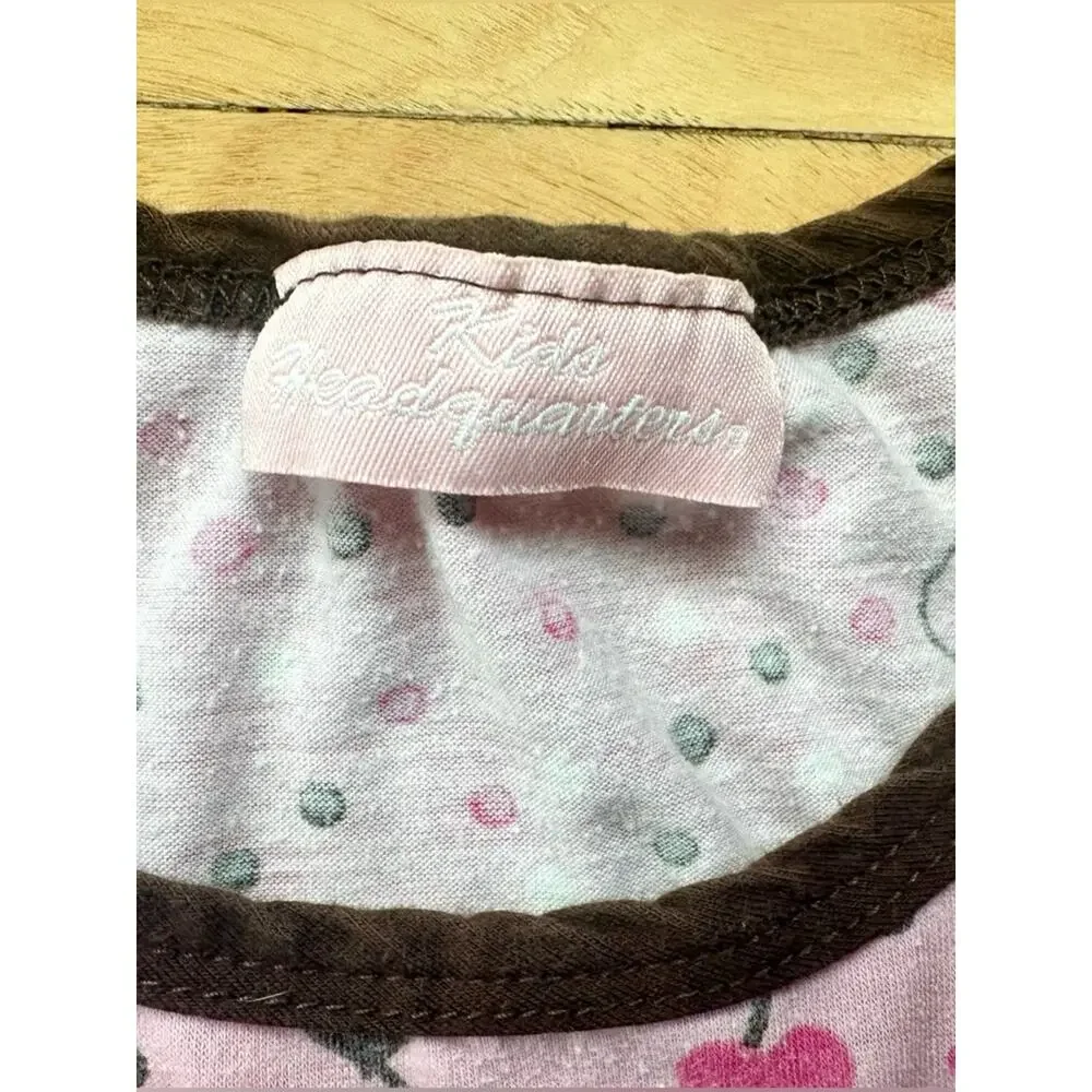 Vintage Kids Headquarters Toddler Girls Pink Heart Dress Size 6X Short Sleeve